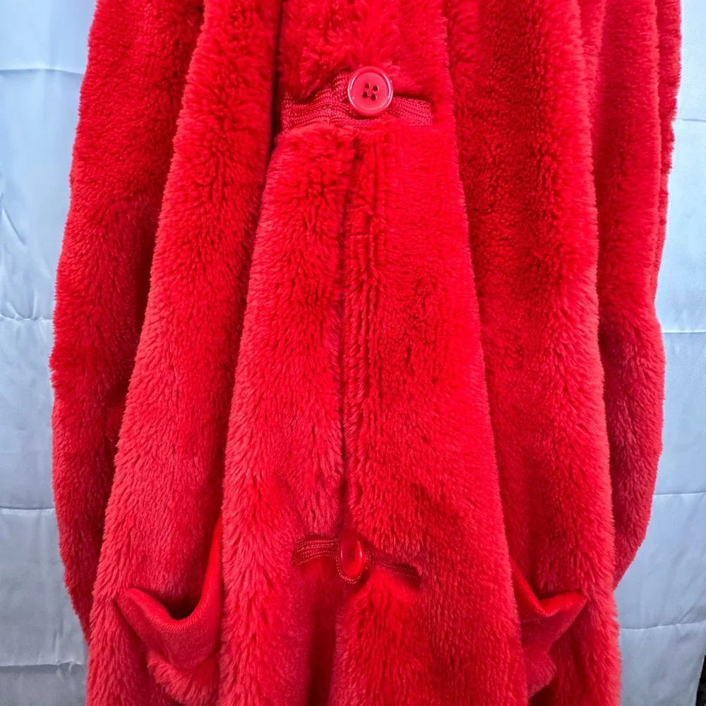 Disney Minnie Mouse Red Plush Hooded Wearable Blanket Robe with Pockets OEKO-TEX